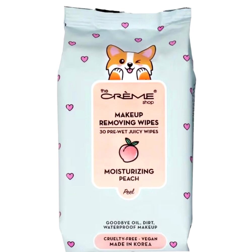 The Creme Shop Makeup Removing Wipes 60 Pre Wet Juicy Wipes Peachy